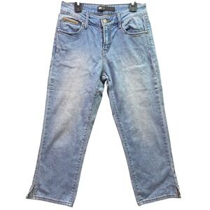 Levis Jeans Womens 26‎ Cropped Embroidered Preppy Academia Travel Streetwear